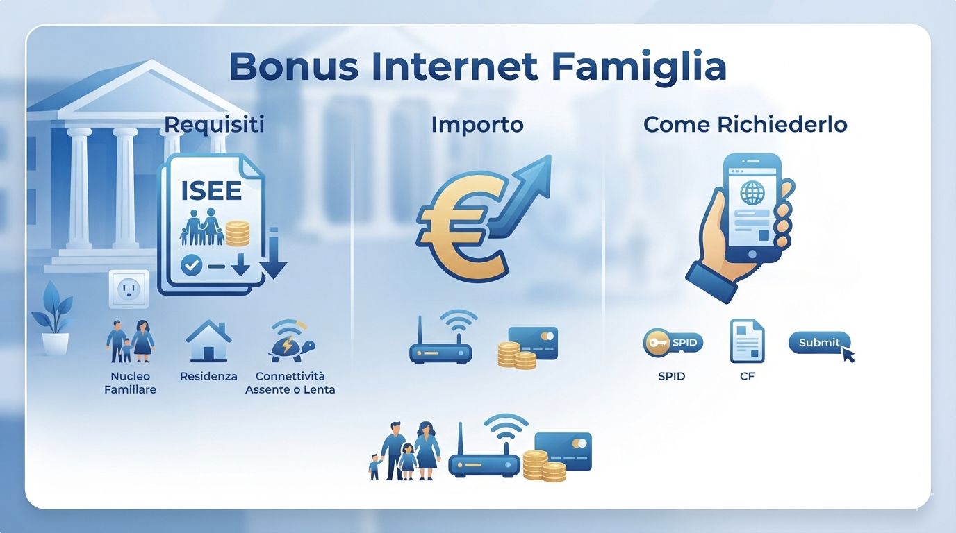 Bonus Internet Famiglie: requisiti, importo e come richiederlo