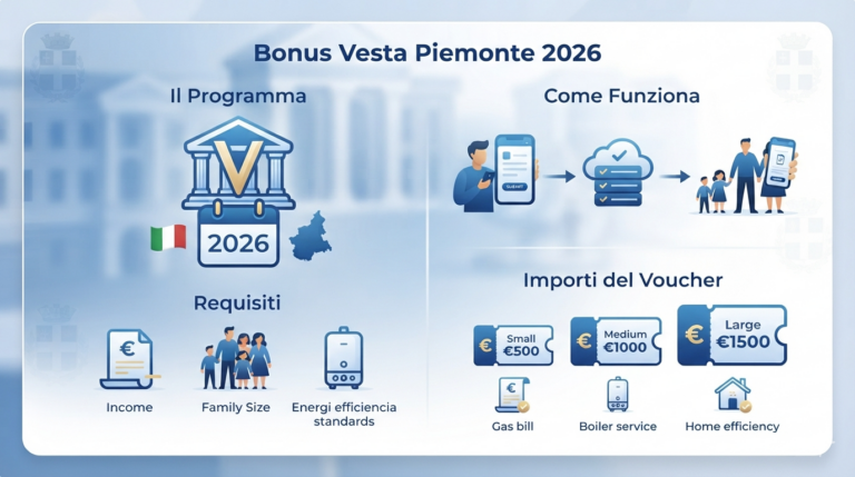 Bonus Vesta Piemonte 2026: come funziona, requisiti e importi del voucher