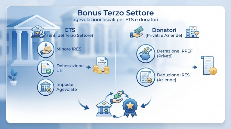 Bonus Terzo Settore: agevolazioni fiscali per ETS e donatori