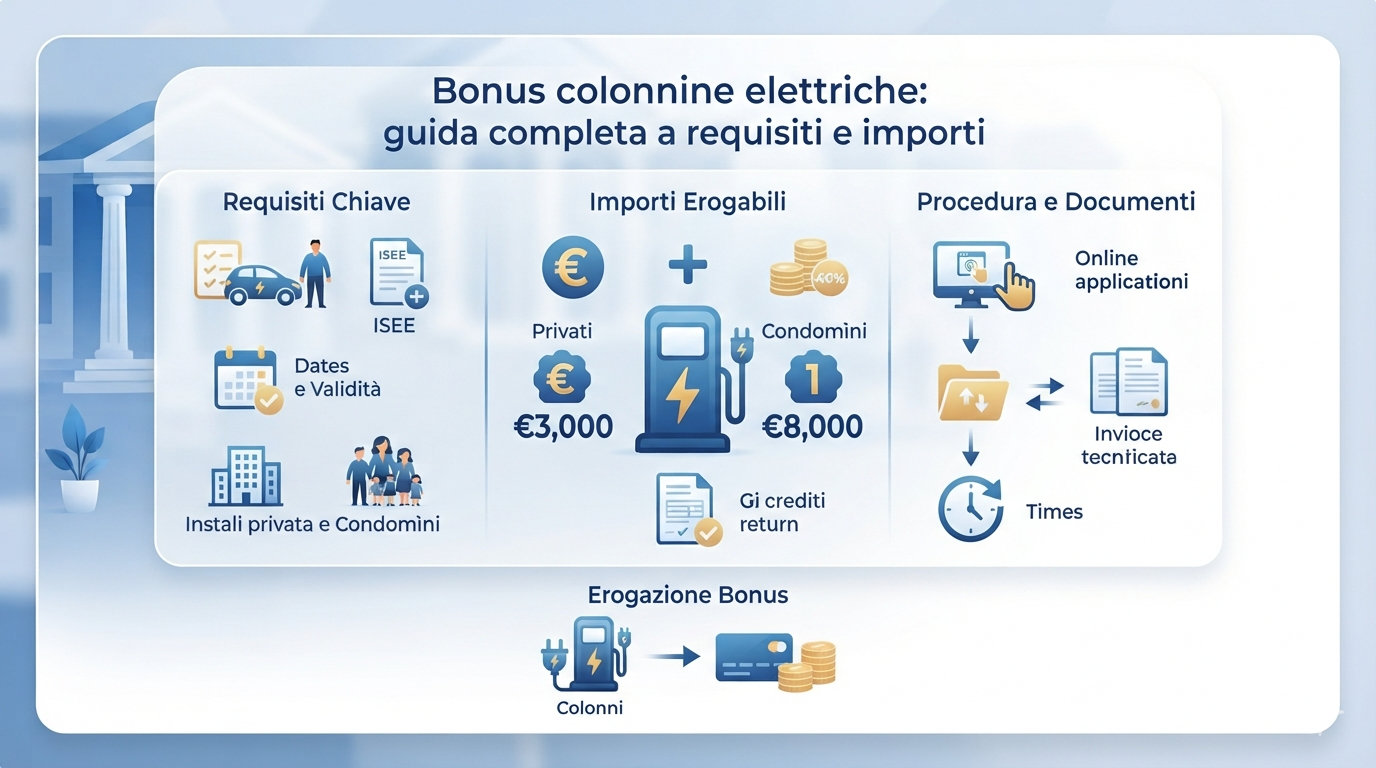 Bonus colonnine elettriche: guida completa a requisiti e importi